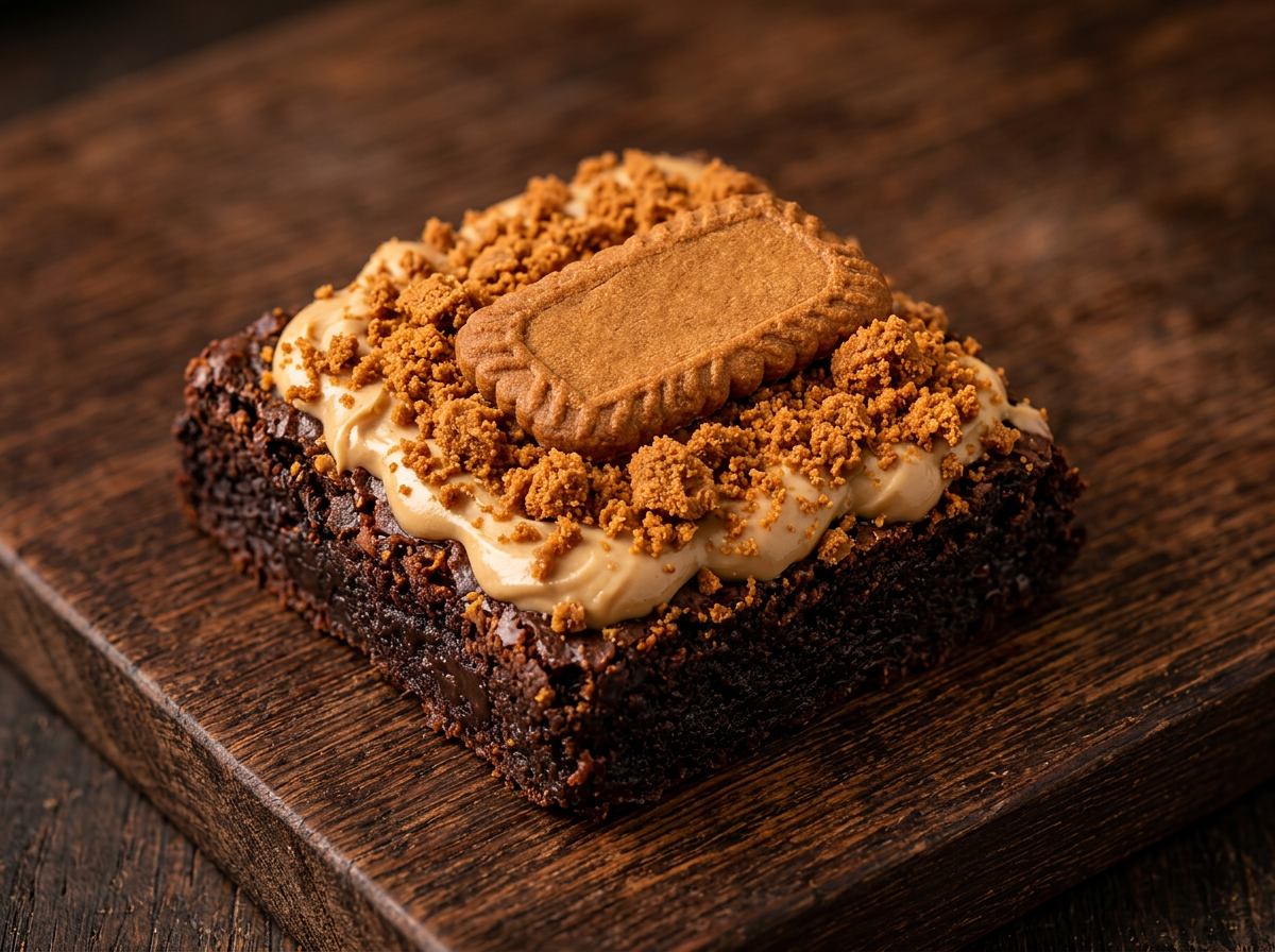 Einzelner Brownie: Lotus Biscoff