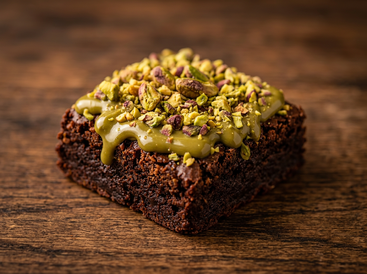 Einzelner Brownie: Pistazie
